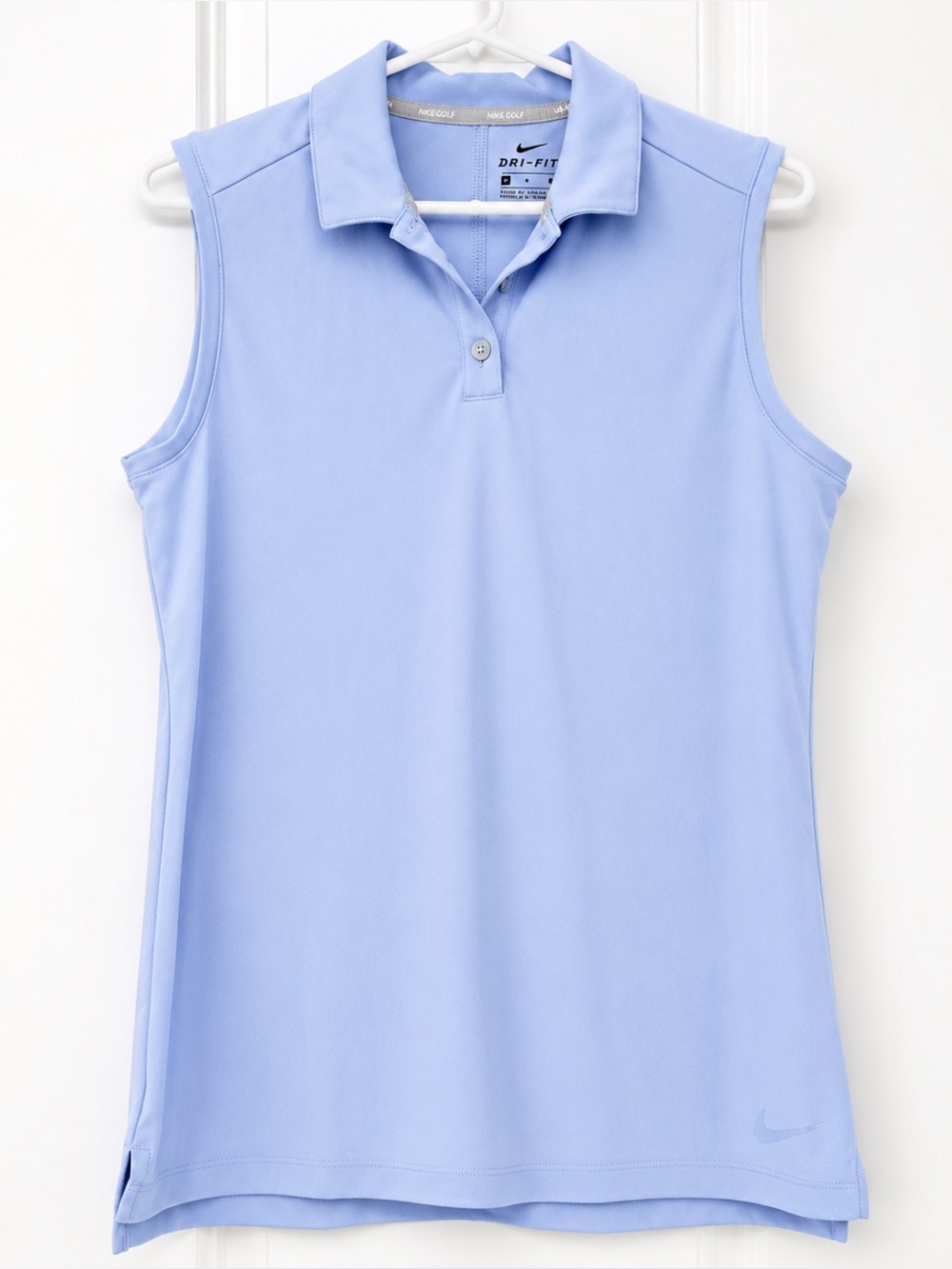 Nike Golf Dri Fit Sleeveless Polo Tank Top Light Blue Size Medium